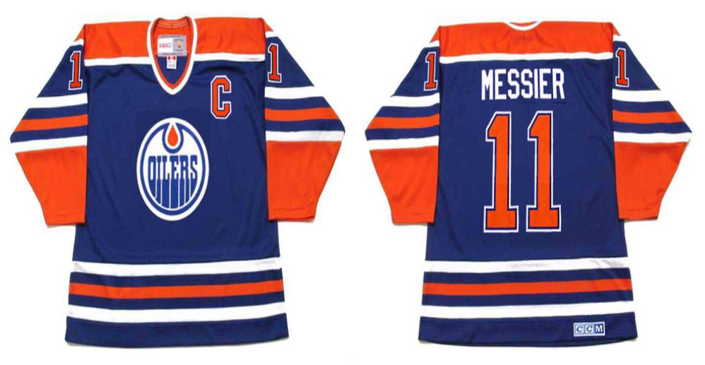 2019 Men Edmonton Oilers 11 Messier Blue CCM NHL jerseys